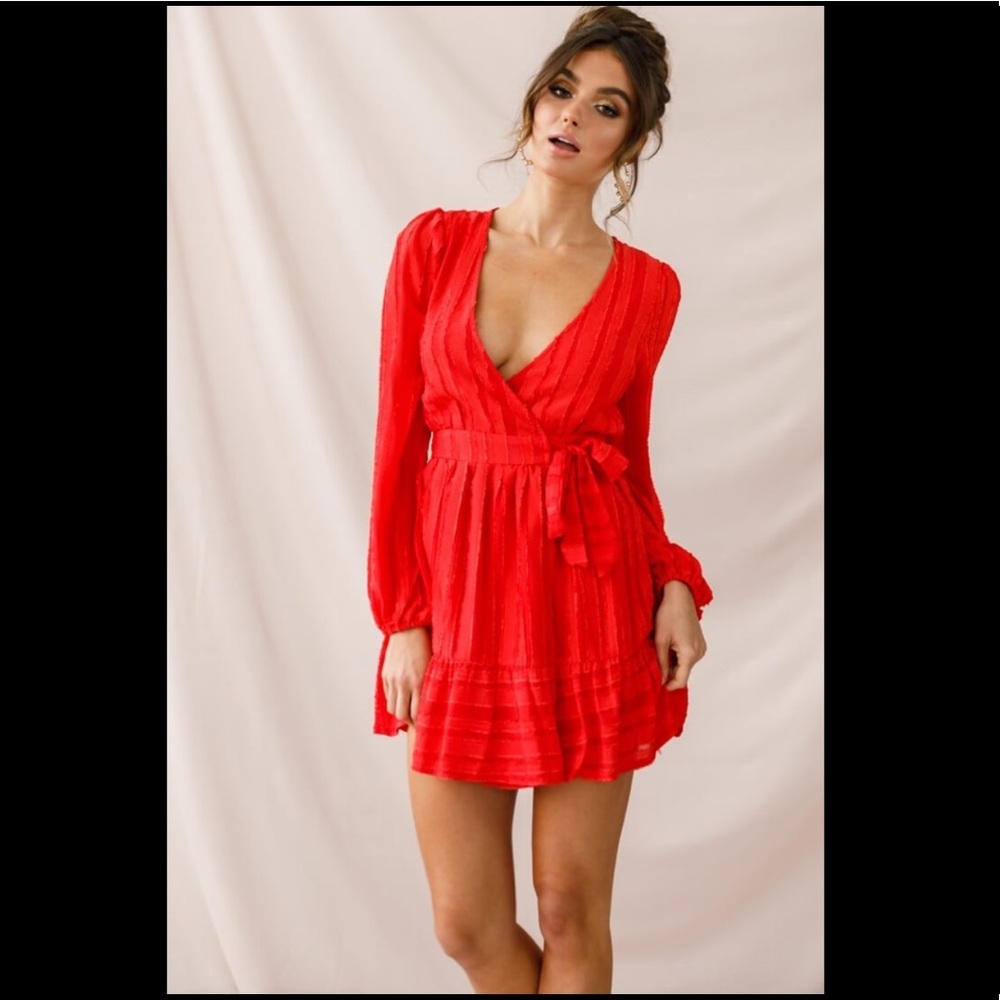 Rubi Textured Wrap Dress - Picture 1 of 3